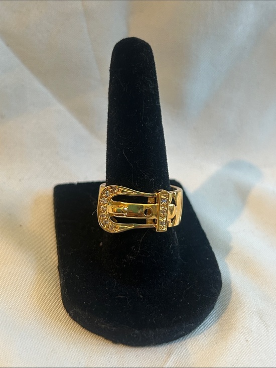 Jewelry - Gold-Tone Crystal Buckle Ring - Women Jewelry